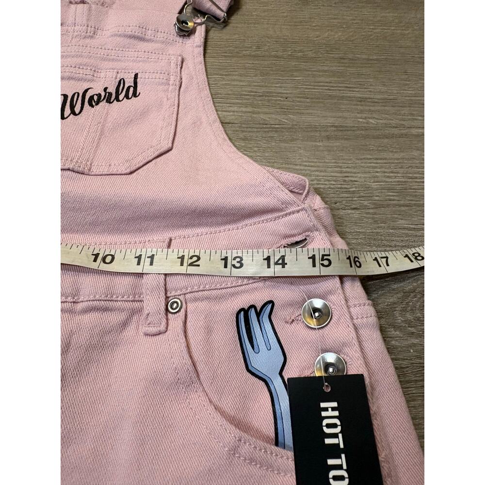NWT Hot Topic Disney Little Mermaid Ariel Pink Denim Shortalls M Casual Vacation - Picture 7 of 11